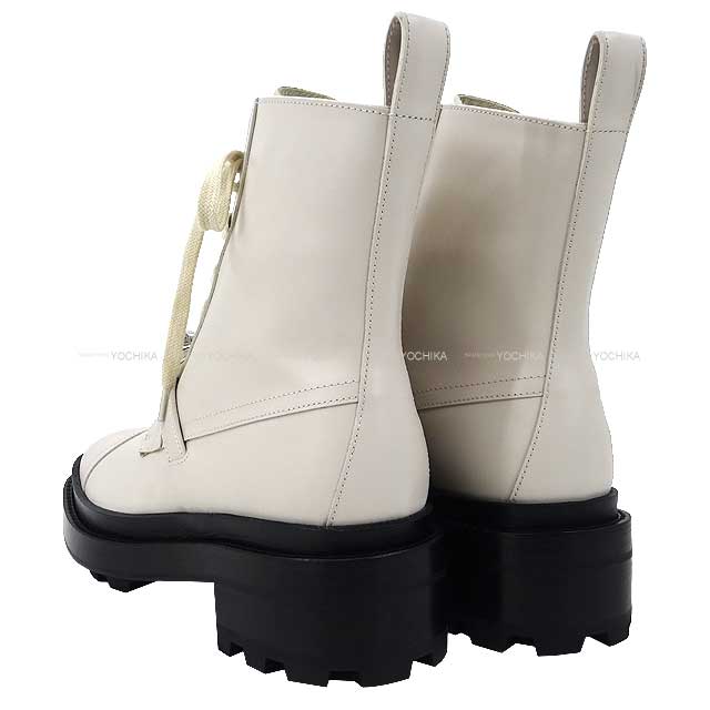 HERMES boots Short Boots Kelly Belt Funk 35.5 Beige Glaise vauglace 35.5 Silver HW[BRAND NEW][Authentic]