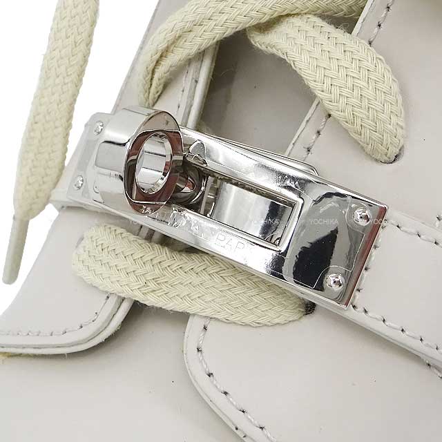 HERMES boots Short Boots Kelly Belt Funk 35.5 Beige Glaise vauglace 35.5 Silver HW[BRAND NEW][Authentic]