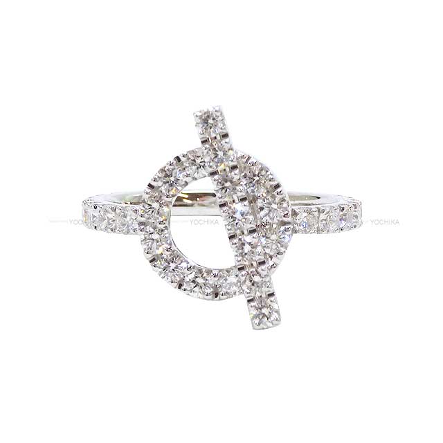 HERMES ring Finesse diamond half eternity #50 K18WG 国際規格[EXCELLENT][Authentic]