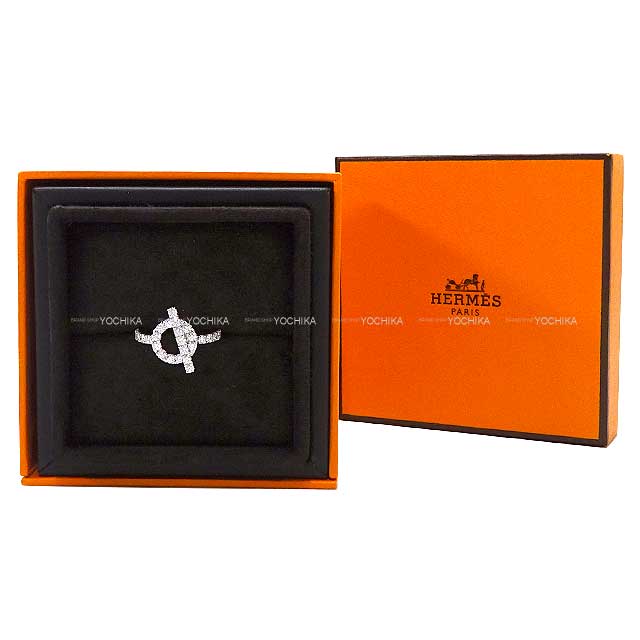 HERMES ring Finesse diamond half eternity #50 K18WG 国際規格[EXCELLENT][Authentic]
