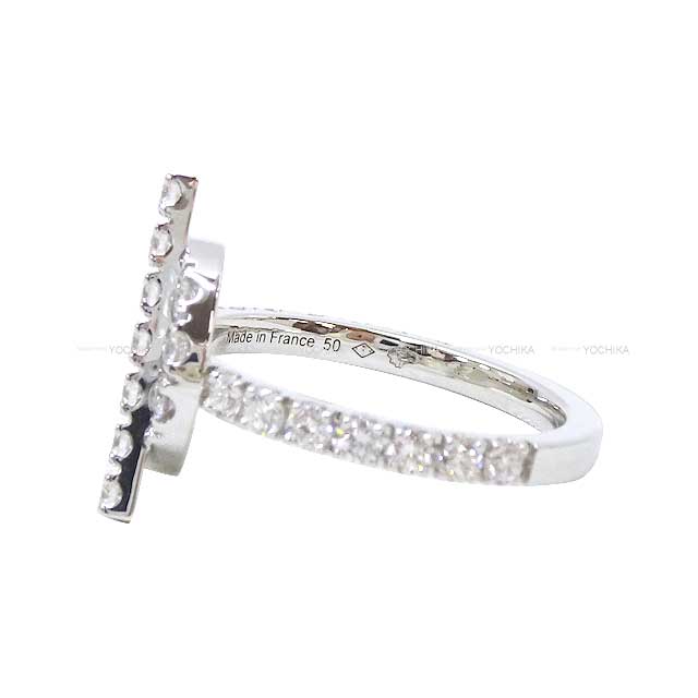 HERMES ring Finesse diamond half eternity #50 K18WG 国際規格[EXCELLENT][Authentic]