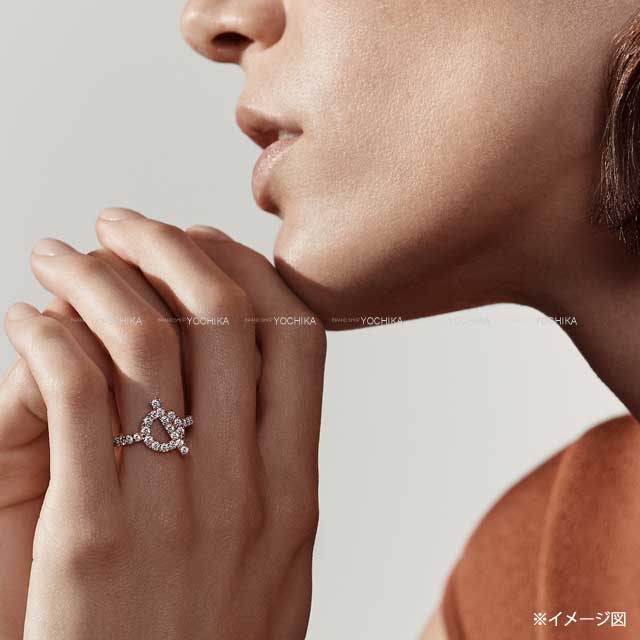 HERMES ring Finesse diamond half eternity #50 K18WG 国際規格[EXCELLENT][Authentic]