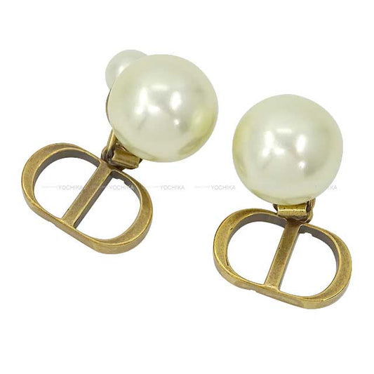 Christian Dior earrings Tribales Clip Pearl Antique Gold HW[BRAND NEW][Authentic]