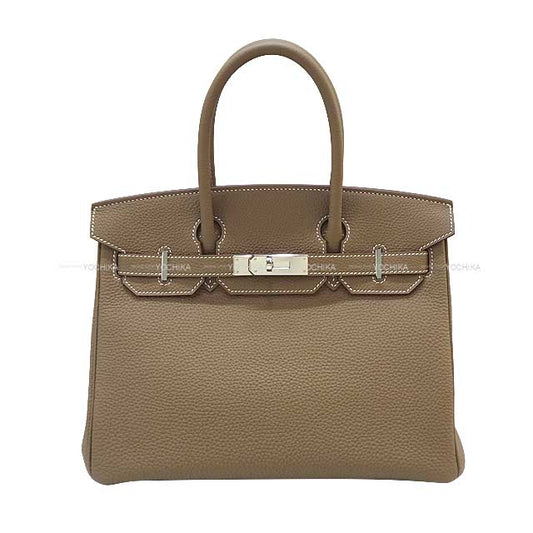[Pre-loved] HERMES Handbag Birkin30 Etoupe Veau Jonathan Silver HW Stamp Y[LIKE NEW][Authentic]
