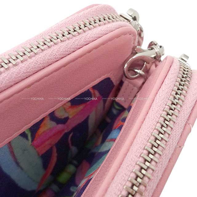 [Pre-loved] CHANEL Shoulder bag Coco mark Matelasse Wild stitch  WOC Pink Calfskin Silver HW A82527[LIKE NEW][Authentic]