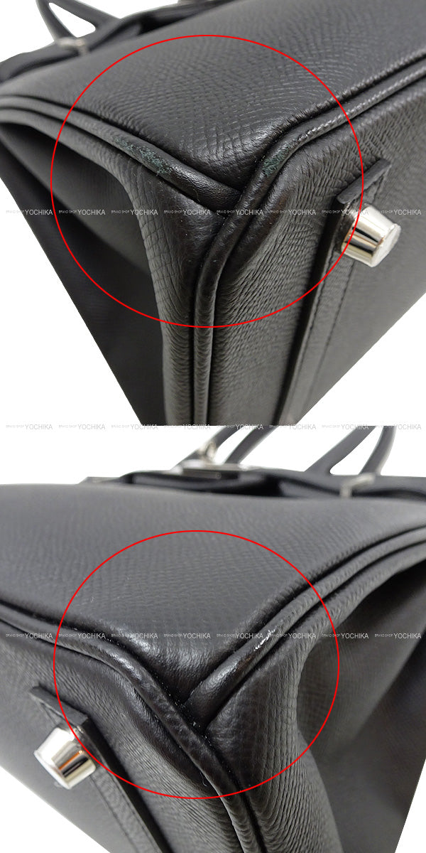 [Pre-loved] HERMES Handbag Birkin30 Noir (Black) Ever Grain Silver HW Stamp B[LIKE NEW][Authentic]