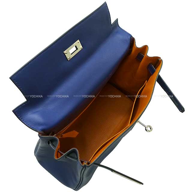 HERMES Shoulder bag Kelly28 Retourne Personal Order Bleu Saphir/Gold Evercalf Silver HW Stamp B[BRAND NEW][Authentic]