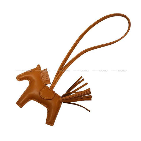 HERMES bag charm Rodeo PM SO GOLD Gold Agneau Milo Stamp B[EXCELLENT][Authentic]