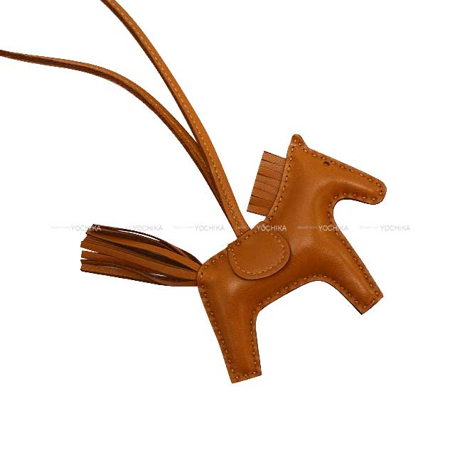 HERMES bag charm Rodeo PM SO GOLD Gold Agneau Milo Stamp B[EXCELLENT][Authentic]