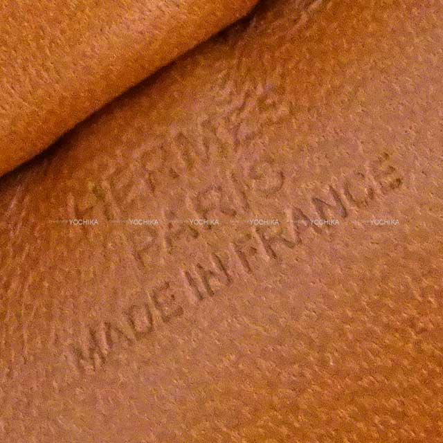HERMES bag charm Rodeo PM SO GOLD Gold Agneau Milo Stamp B[EXCELLENT][Authentic]