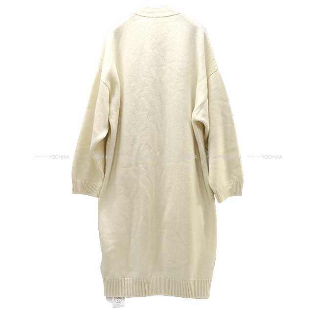 [Pre-loved] HERMES Cardigan Chaine D'ancre With Hose Bit Long Cardigan　#36 Ivory Cashmere100% Silver HW[LIKE NEW][Authentic]