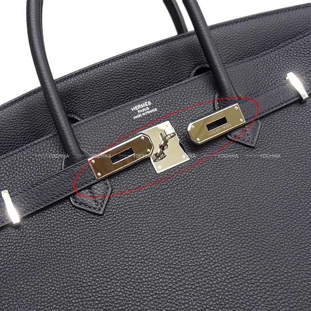 [Pre-loved] HERMES Handbag Birkin40 Caban Veau Togo Silver HW Stamp U[LIKE NEW][Authentic]