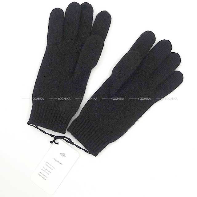 HERMES glove Darling Medor Noir (Black) Cashmere 98%/Polyamide 2% Silver HW[BRAND NEW][Authentic]