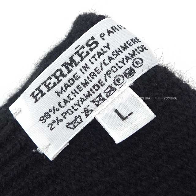 HERMES glove Darling Medor Noir (Black) Cashmere 98%/Polyamide 2% Silver HW[BRAND NEW][Authentic]