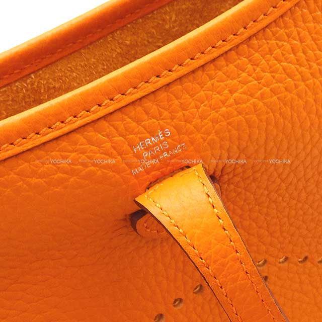 HERMES Shoulder bag Evelyne 16 TPM Orange Taurillon Clemence Silver HW Stamp B[ALMOST NEW][Authentic]