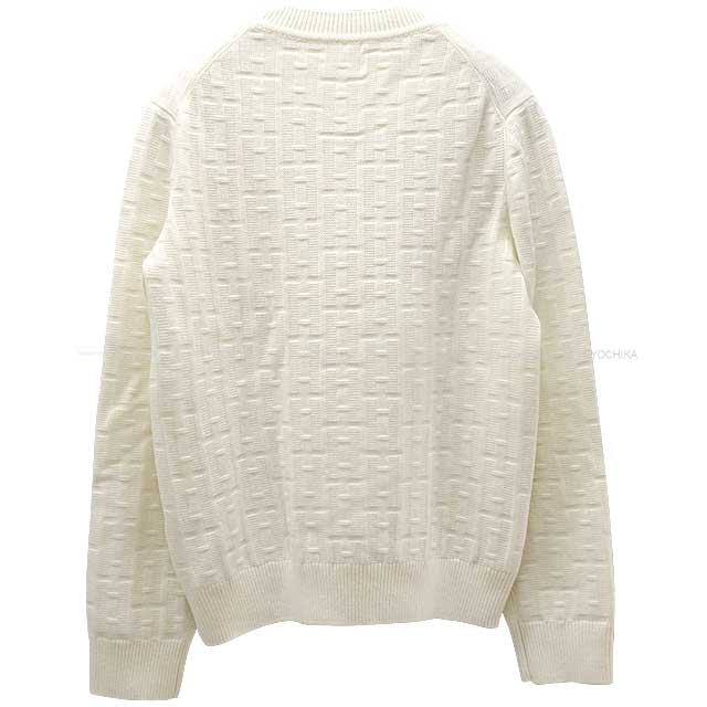 [Pre-loved] HERMES Knit Ladies H Motif Rib Crew Neckline #40 Blanc/Natural Wool100%[LIKE NEW][Authentic]