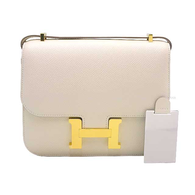HERMES Shoulder bag Constance 3 18 Miroir Craie Ever Grain Gold HW Stamp B[EXCELLENT][Authentic]
