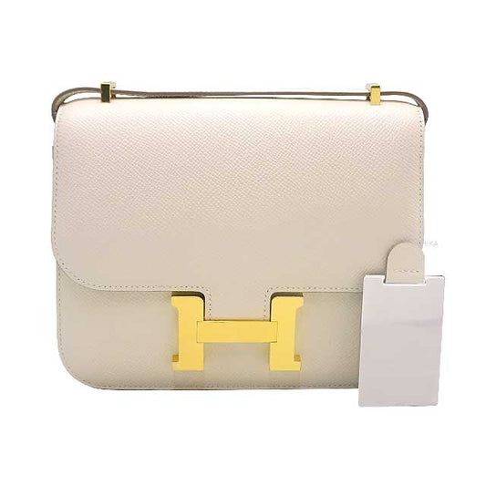 HERMES Shoulder bag Constance 3 18 Miroir Craie Ever Grain Gold HW Stamp B[EXCELLENT][Authentic]