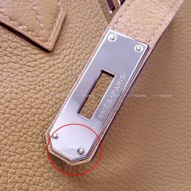 [Pre-loved] HERMES Handbag Birkin30 Biscuit Veau Jonathan Silver HW Stamp Z[LIKE NEW][Authentic]