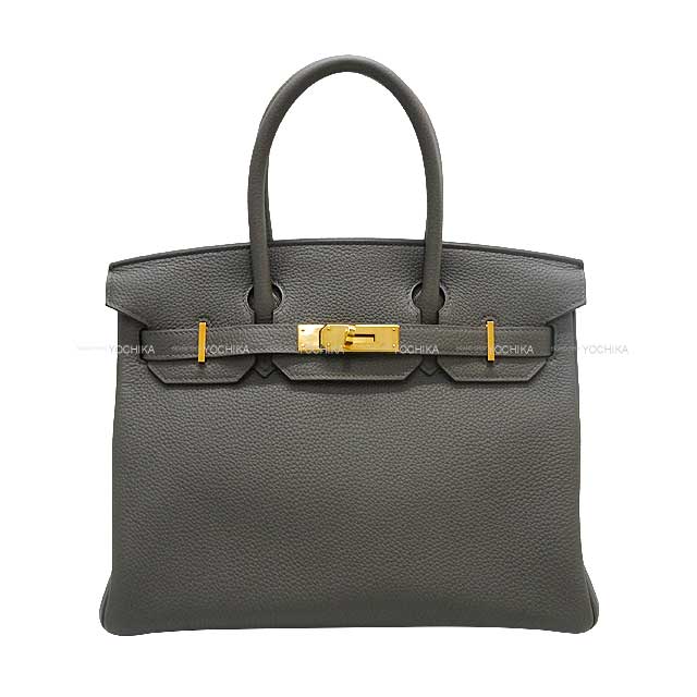 HERMES Handbag Birkin30 Etain Veau Jonathan Rose Gold HW Stamp Z[EXCELLENT][Authentic]