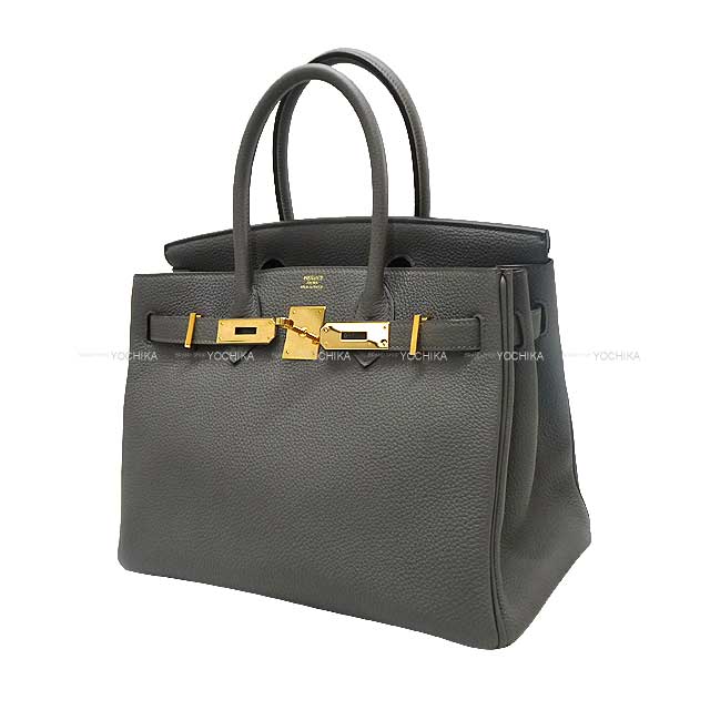 HERMES Handbag Birkin30 Etain Veau Jonathan Rose Gold HW Stamp Z[EXCELLENT][Authentic]