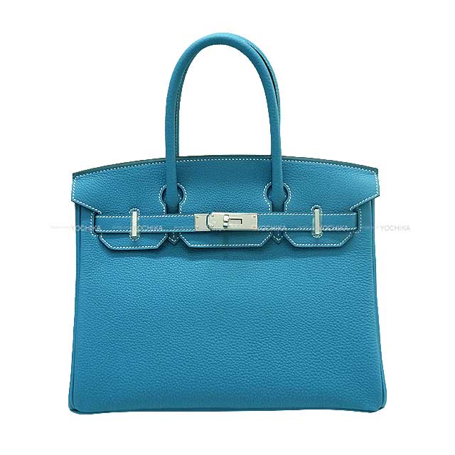 HERMES Handbag Birkin30 New Bleu Jean Veau Togo Silver HW Stamp K[BRAND NEW][Authentic]