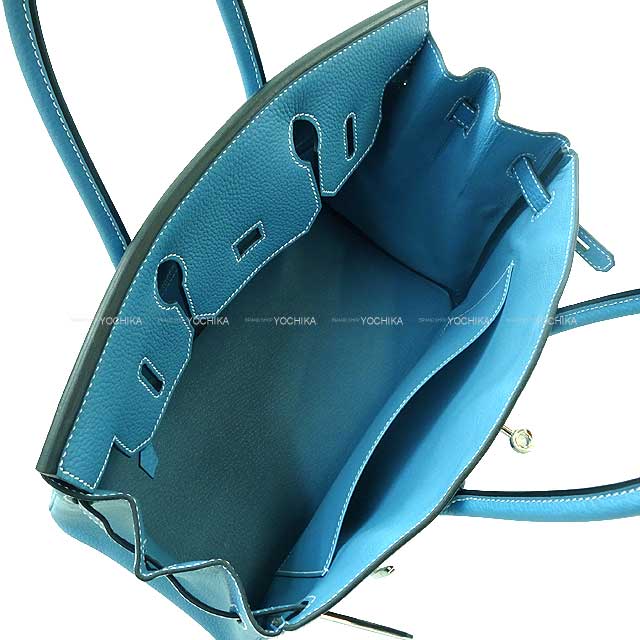 HERMES Handbag Birkin30 New Bleu Jean Veau Togo Silver HW Stamp K[BRAND NEW][Authentic]