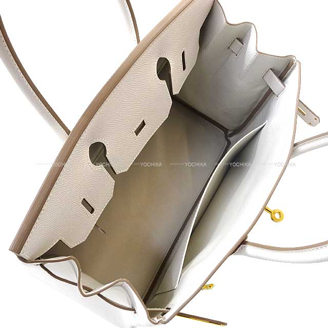 HERMES Handbag Birkin30 New Gris Perle Ever Grain Gold HW Stamp B[BRAND NEW][Authentic]