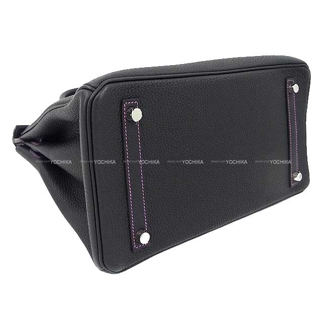 [Pre-loved] HERMES Handbag Birkin30 Personal Order Noir (Black)/Gris Perle Veau Jonathan Mat Silver HW Stamp Z[LIKE NEW][Authentic]