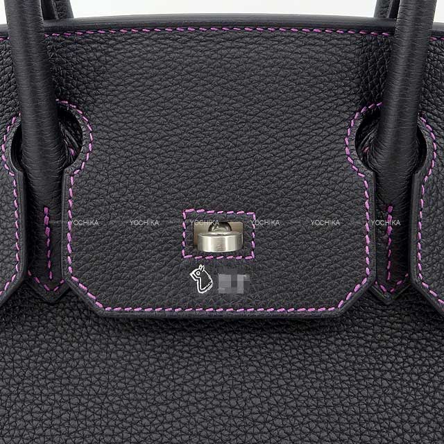 [Pre-loved] HERMES Handbag Birkin30 Personal Order Noir (Black)/Gris Perle Veau Jonathan Mat Silver HW Stamp Z[LIKE NEW][Authentic]