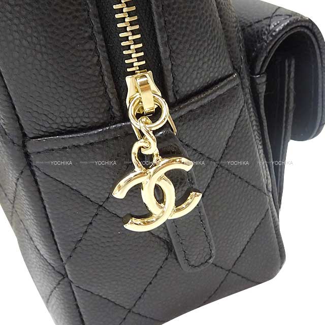 CHANEL Backpack/daypack/Ruck sack Matlasse COCO Mark Chain Card case Noir (Black) Graind Calf(Caviarskin) Champagne Gold HW AP3753[BRAND NEW][Authentic]