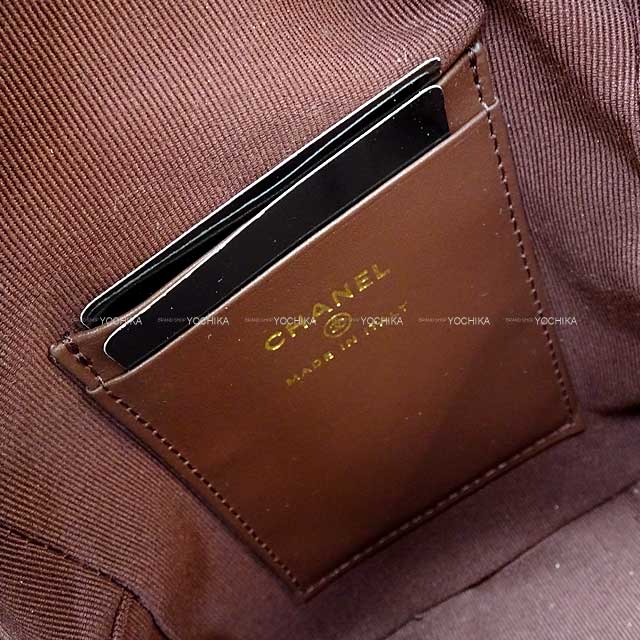 CHANEL Backpack/daypack/Ruck sack Matlasse COCO Mark Chain Card case Noir (Black) Graind Calf(Caviarskin) ChainShoulder 32.3"x2 Champagne Gold HW AP3753[BRAND NEW][Authentic]