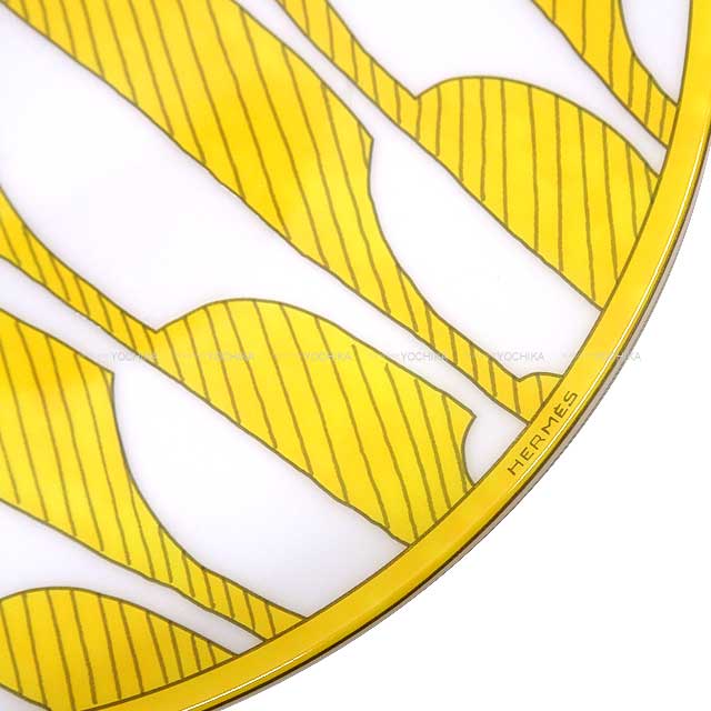 HERMES tableware Pan plates 21cm Soleil de Hermes Jaune/Blanc (White) Porcelain Diameter14cm[BRAND NEW][Authentic]