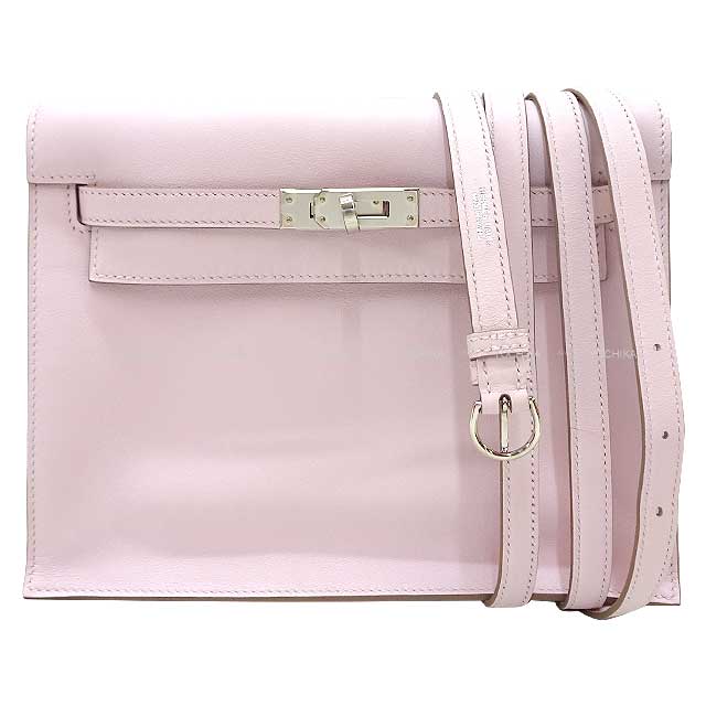 HERMES Shoulder bag Kelly Danse Mauve Pale Evercalf Silver HW Stamp U[EXCELLENT][Authentic]
