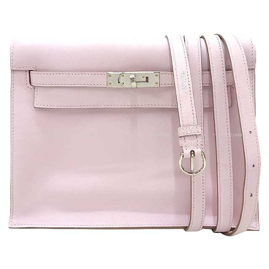 HERMES Shoulder bag Kelly Danse Mauve Pale Evercalf Silver HW Stamp U[EXCELLENT][Authentic]