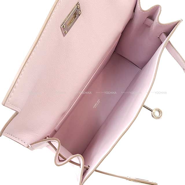 HERMES Shoulder bag Kelly Danse Mauve Pale Evercalf Silver HW Stamp U[EXCELLENT][Authentic]
