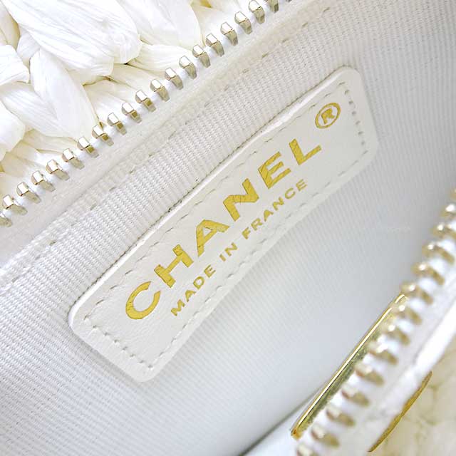 2023 SS CHANEL Shoulder bag Matelasse Mini Flap Chain Bag Blanc (White)/Noir (Black) Raffia/Effect Tweed Mat Gold HW AS3944[EXCELLENT][Authentic]