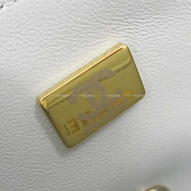 CHANEL Shoulder bag Mini Matelasse 20 Coco Chain Light gray Lambskin Champagne Gold HW A69900[EXCELLENT][Authentic]