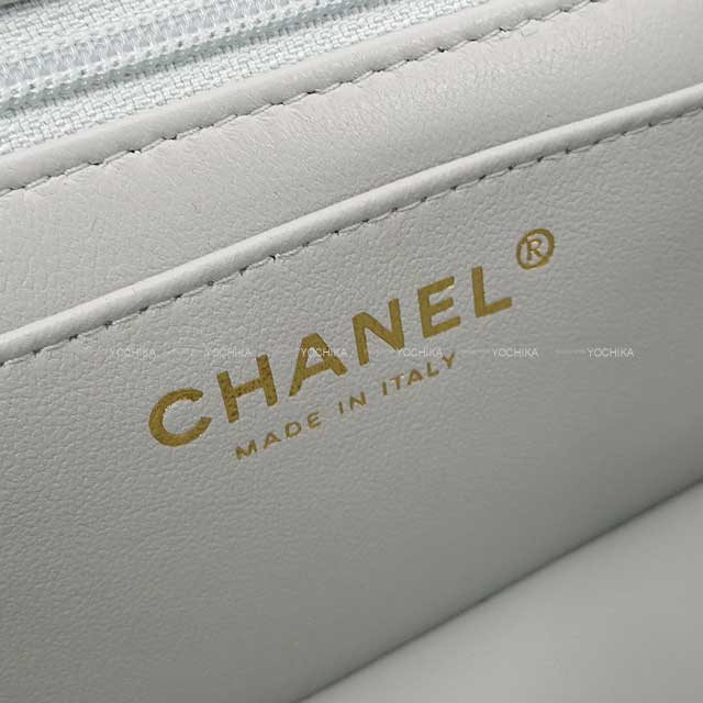 CHANEL Shoulder bag Mini Matelasse 20 Coco Chain Light gray Lambskin Champagne Gold HW A69900[EXCELLENT][Authentic]