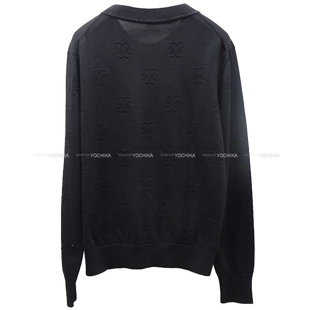 [Pre-loved] HERMES Knit Long Sleeve Sweater Crew Neckline H Lift #38 Noir (Black) Silk 57%/Cotton 43% 38[LIKE NEW][Authentic]