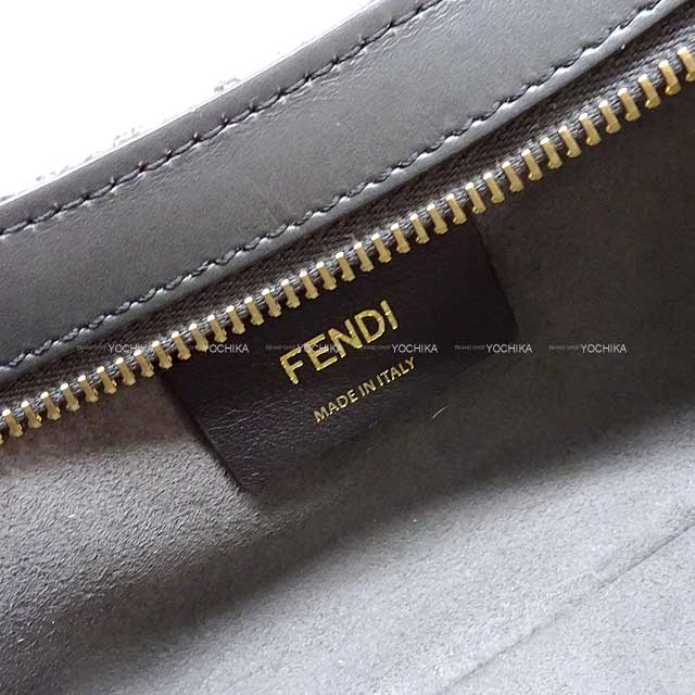 FENDI Shoulder bag O'Lock Swing Grey FF Logo Jacquard Silver Gold HW 8BS068 AL9Q[EXCELLENT][Authentic]