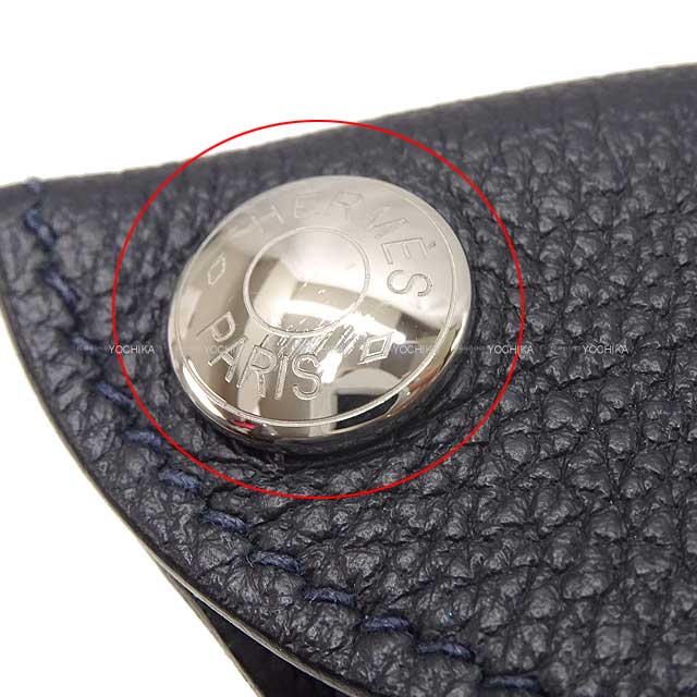 [Pre-loved] HERMES Shoulder bag Cross Body Bag Videpoches H Punching Evelyn Caban/Jaune de Naples Veau Togo Toile Silver HW Stamp Ｕ[LIKE NEW][Authentic]