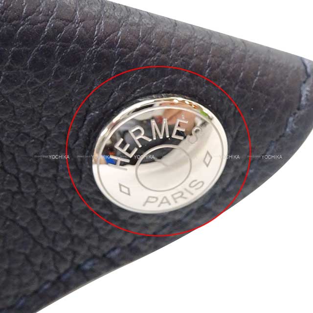 [Pre-loved] HERMES Shoulder bag Cross Body Bag Videpoches H Punching Evelyn Caban/Jaune de Naples Veau Togo /Toile Silver HW Stamp Ｕ[LIKE NEW][Authentic]