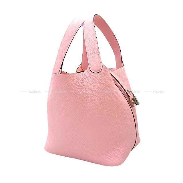 HERMES Handbag Picotin Lock 22 MM Rose Sakura Taurillon Clemence Silver HW Stamp B[EXCELLENT][Authentic]