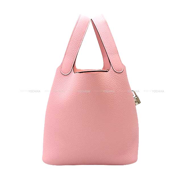 HERMES Handbag Picotin Lock 22 MM Rose Sakura Taurillon Clemence Silver HW Stamp B[EXCELLENT][Authentic]