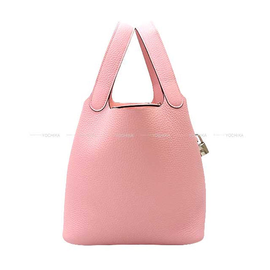 HERMES Handbag Picotin Lock 22 MM Rose Sakura Taurillon Clemence Silver HW Stamp B[EXCELLENT][Authentic]