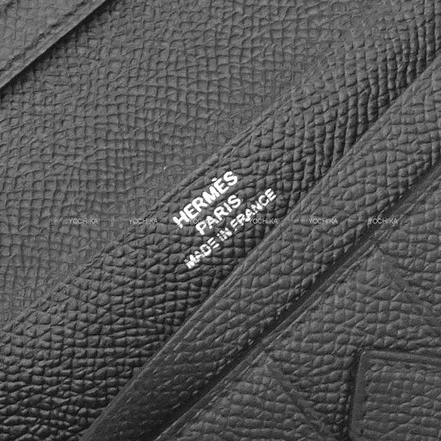 HERMES long wallet Bearn Soufflet So Black Noir (Black) Veau Epsom Black HW Stamp B[EXCELLENT][Authentic]