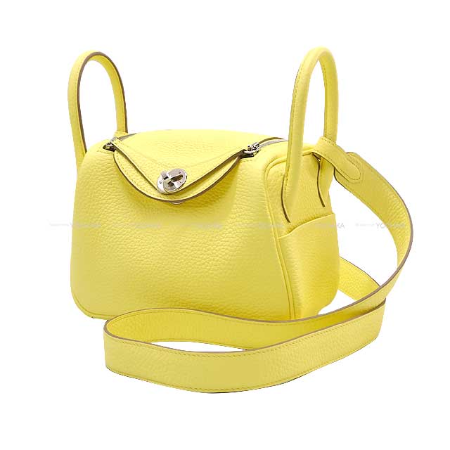 HERMES Shoulder bag Lindy mini 20 Limoncello Taurillon Clemence Silver HW Stamp B[BRAND NEW][Authentic]