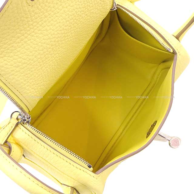 HERMES Shoulder bag Lindy mini 20 Limoncello Taurillon Clemence Silver HW Stamp B[BRAND NEW][Authentic]