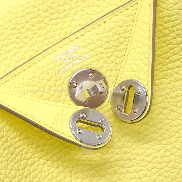 HERMES Shoulder bag Lindy mini 20 Limoncello Taurillon Clemence Silver HW Stamp B[BRAND NEW][Authentic]